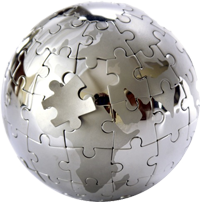 world puzzle silver